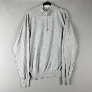 Peter Millar Gray Half-Zip Sweater